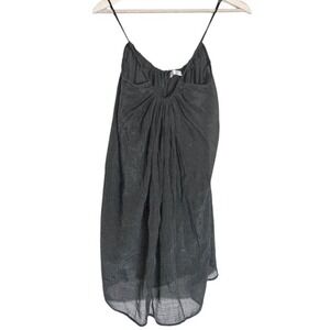 Ekouaer Cover up Size Large black sheer adjustable neckline‎ knee length